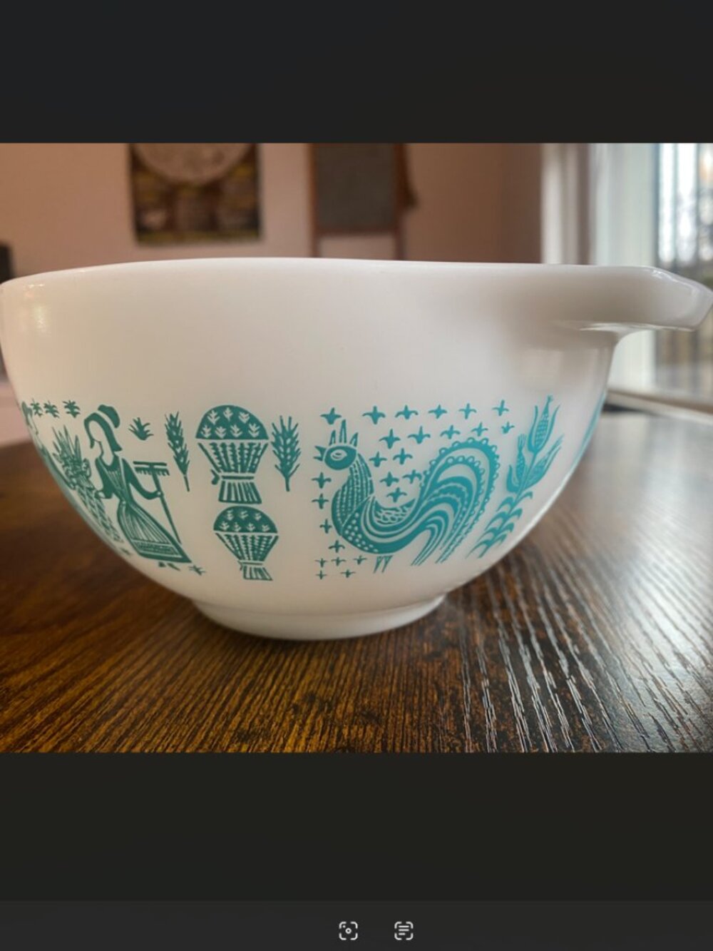 Vintage Pyrex Turquoise Amish Butterprint 1.5 Pint Cinderella Nesting Bowl - Picture 6 of 15